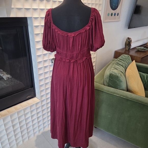 Anthropologie Burgundy Midi Dress - Picture 3 of 6